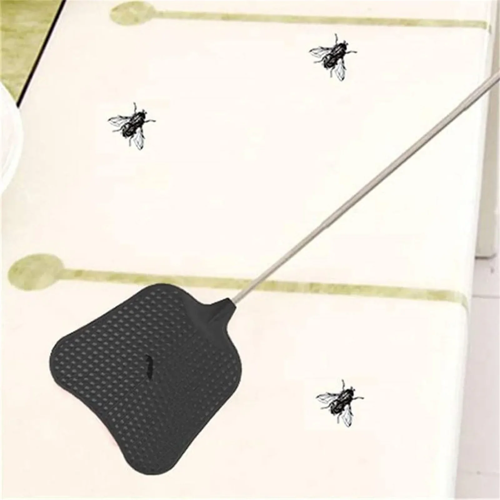 Teleskopische Fliegenklatschen, robuste Fliegenklatsche aus robustem Kunststoff mit rostfreiem Mückenschutz-Werkzeug, Wohnaccessoires, Werkzeuge Image