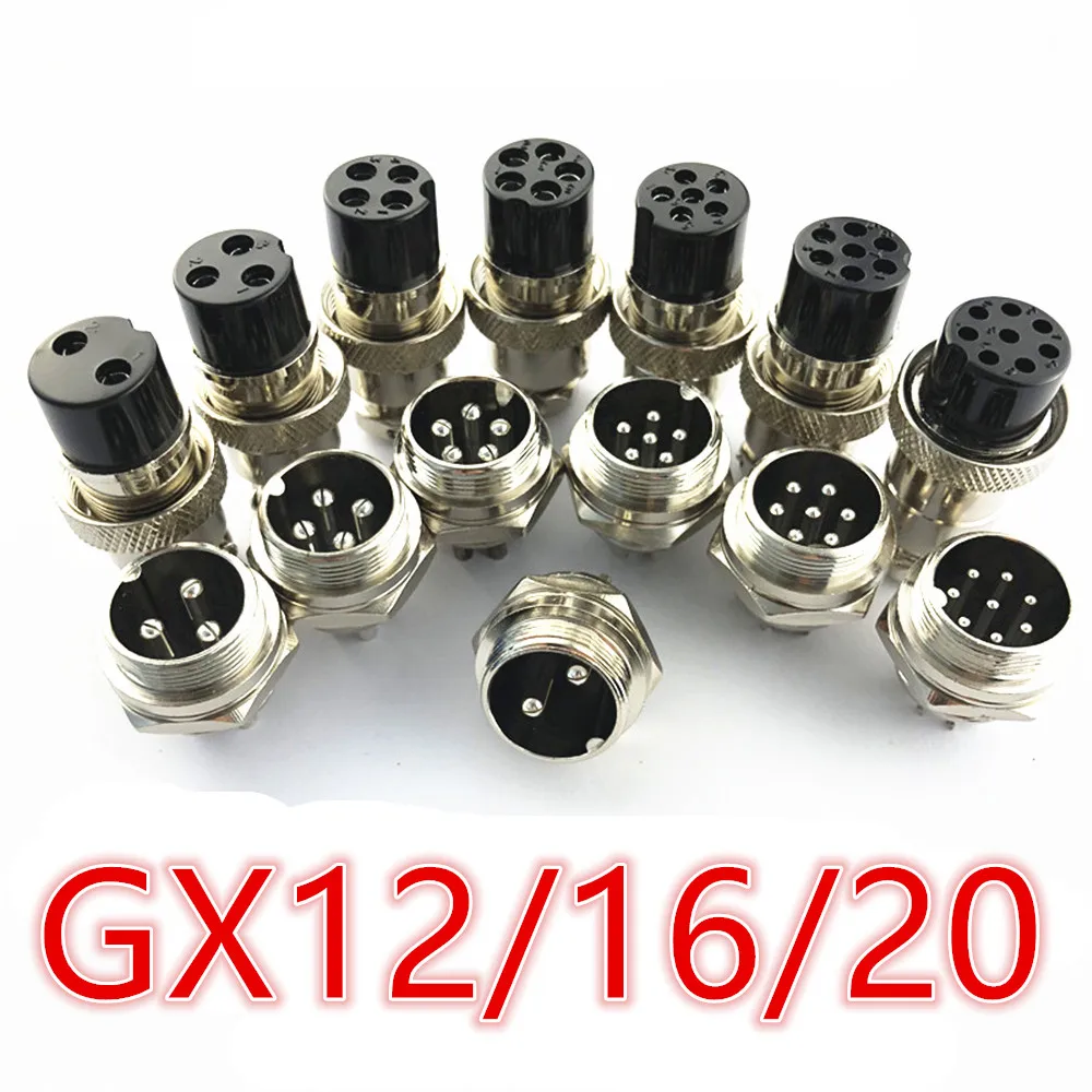 GX12 GX16 GX20 2/3/4/5/6/7/8/9/10 Pin Männlich Weiblich Butting Draht Kabel Rund Luftfahrt Buchse Stecker Panel Stecker Dropshipping Image