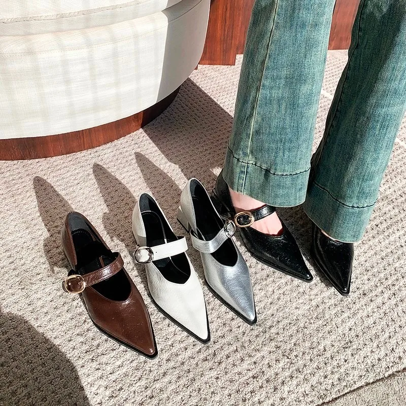 Frühling/Herbst Elegante Spitze Schnallen-Schuhe Sexy Bankett-Casual Mary Jane Schuhe Modische Bestseller Neue Bequeme Damenschuhe