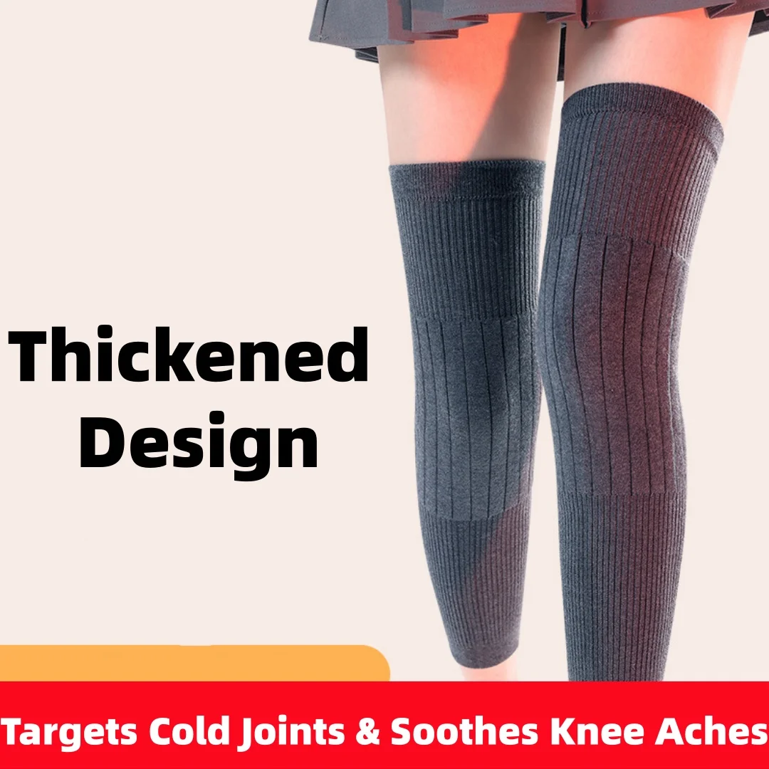 Unisex-Kniewärmer aus Wolle für den Winter – Linderung von Arthritis, rutschfest und sportlich | Kältebeständig für chronische Kniebeschwerden Image