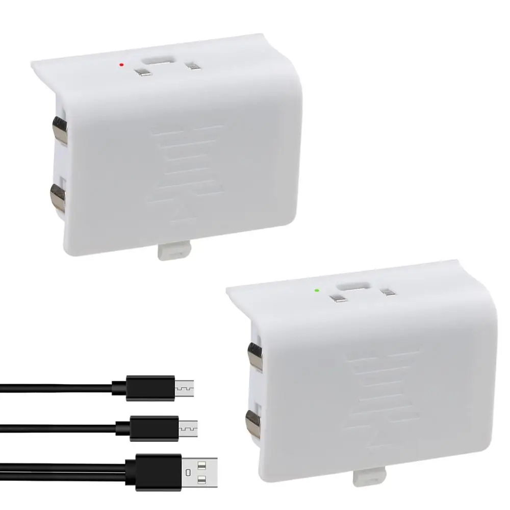 2Pack Ni-Mh Battery for Xbox One / Xbox One S/Xbox One X/Xbox One Elite Wireless Controller with 2-in-1 USB Charging Cable
