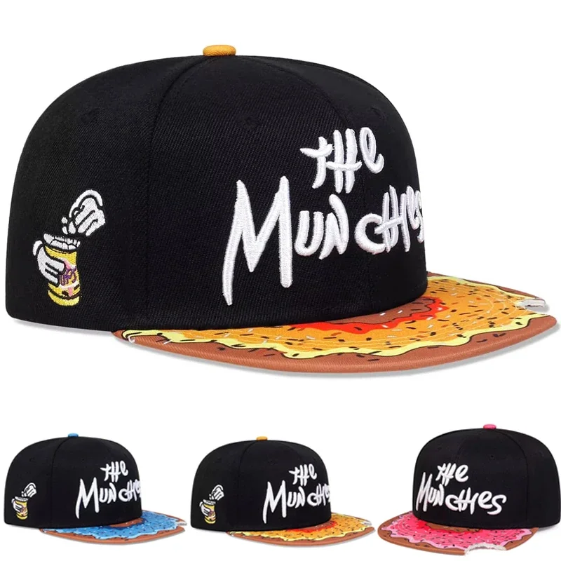 Unisex THE MUNCHIES Hip-Hop-Hüte mit Stickerei, für Frühling und Herbst, für den Außenbereich, verstellbar, lässige Baseballkappen, Sonnenschutzhut