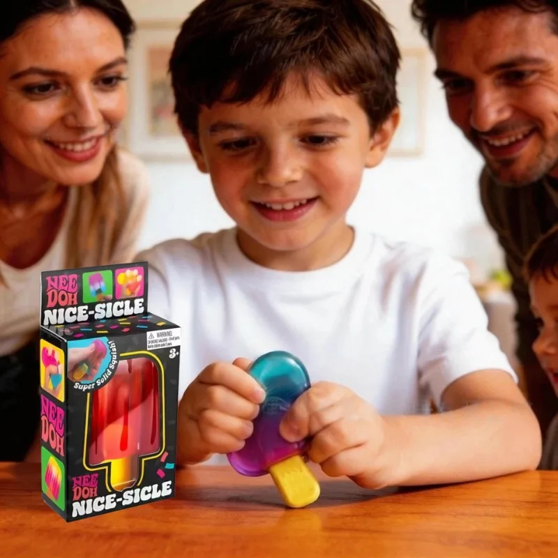 Needoh Eiscreme Squishy Quetschspielzeug Niedlicher Würfel Sensorisches Fidget-Spielzeug Tragbares Stressabbau-Gadget für Büro Zuhause Tägliche Entspannungsspielzeuge Image