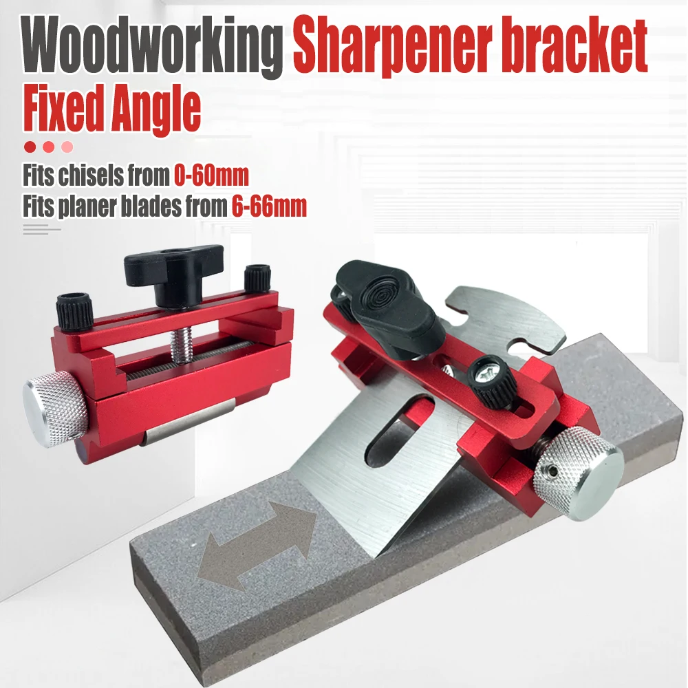 Holzbearbeitungsschärferhalterung mit festem Winkel für Meißel 0–60 mm Hobelmesser 6–66 mm Flachmeißel-Werkzeuge Schärfführungsset Image