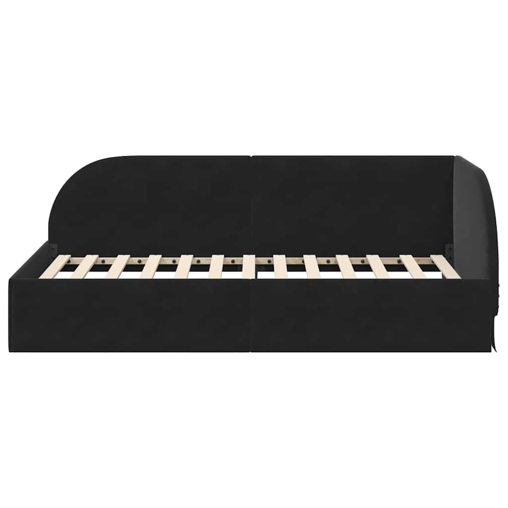 vidaXL Eckbettgestell mit Kopfteil Schwarz 100 cm x 200 cm Samt Image