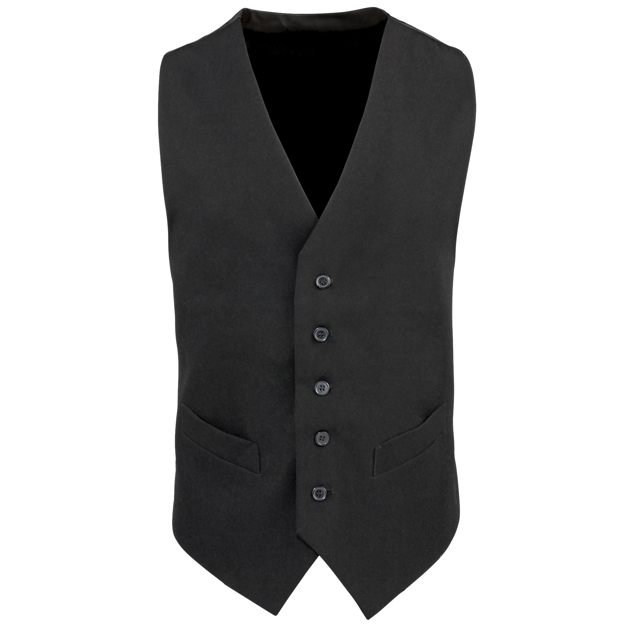 Premier Herren gefütterte Polyesterweste / Catering / Barkleidung (2er-Pack) (Schwarz)