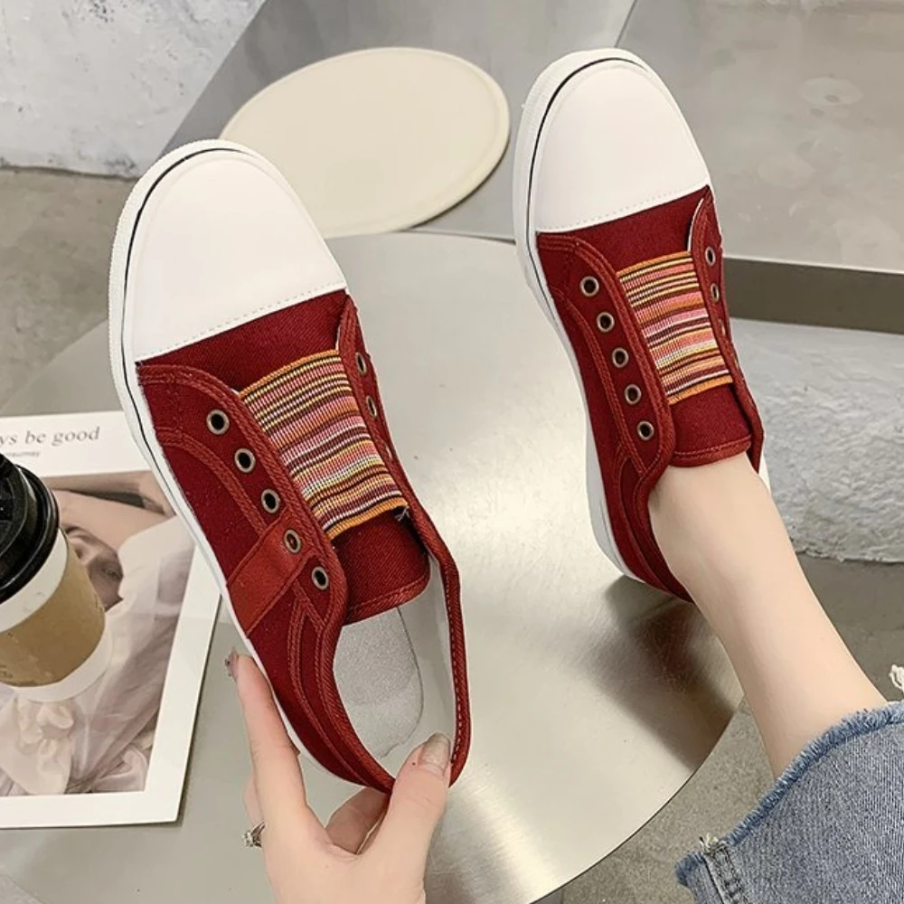 2025 mode Leinwand Flache Schuhe Frauen Casual Vulkanisieren Schuhe Neue Frauen Frühling und Herbst Casual Bequeme Turnschuhe für Frauen