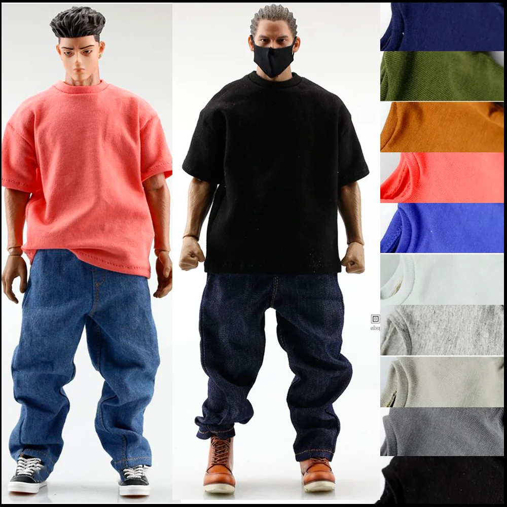 Auf Lager 1/6 Skala Männliche Soldat Mode Hose XXL Plus Größe Übergroßen Hip Hop Lose T-shirt Für Phtblm35 Starke Muskel körper