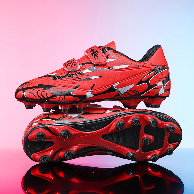 Fußballschuhe mit langen Stollen für Kinder, professionelle, niedrig geschnittene Fußballschuhe für Kinder, rutschfeste Futsal-Sneaker für den Außenbereich, Sportschuhe für Jungen