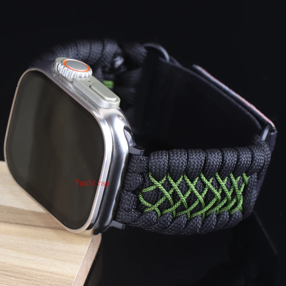 Weben Regenschirm Seil Band für Apple Watch 49mm 46mm 45mm 44/42/41/40mm Männer Armband iWatch Ultra 2 SE 10 9 8 7 6 5 4 3 Armband Image