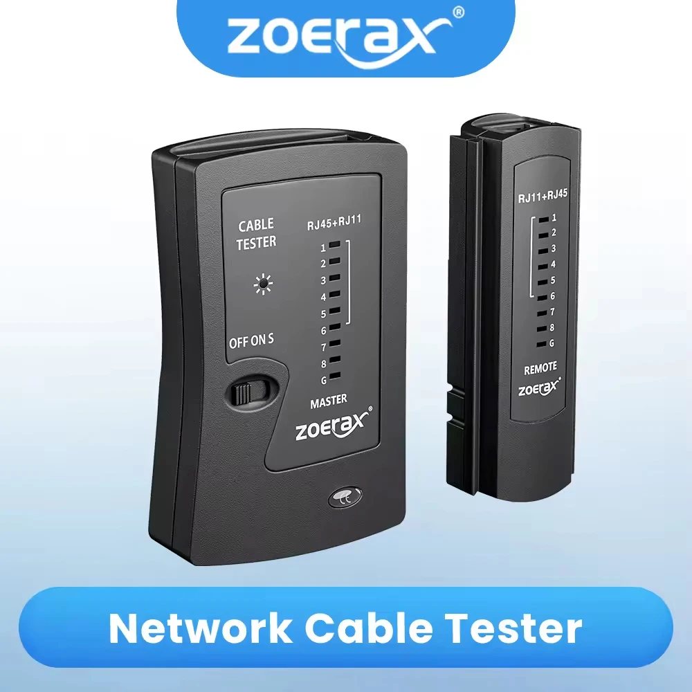 ZoeRax Netzwerk-Ethernet-Kabeltester für LAN RJ45 Cat5 Cat5e Cat6 Cat6a Cat7 UTP/geschirmte Kabel und RJ11 RJ12 Image
