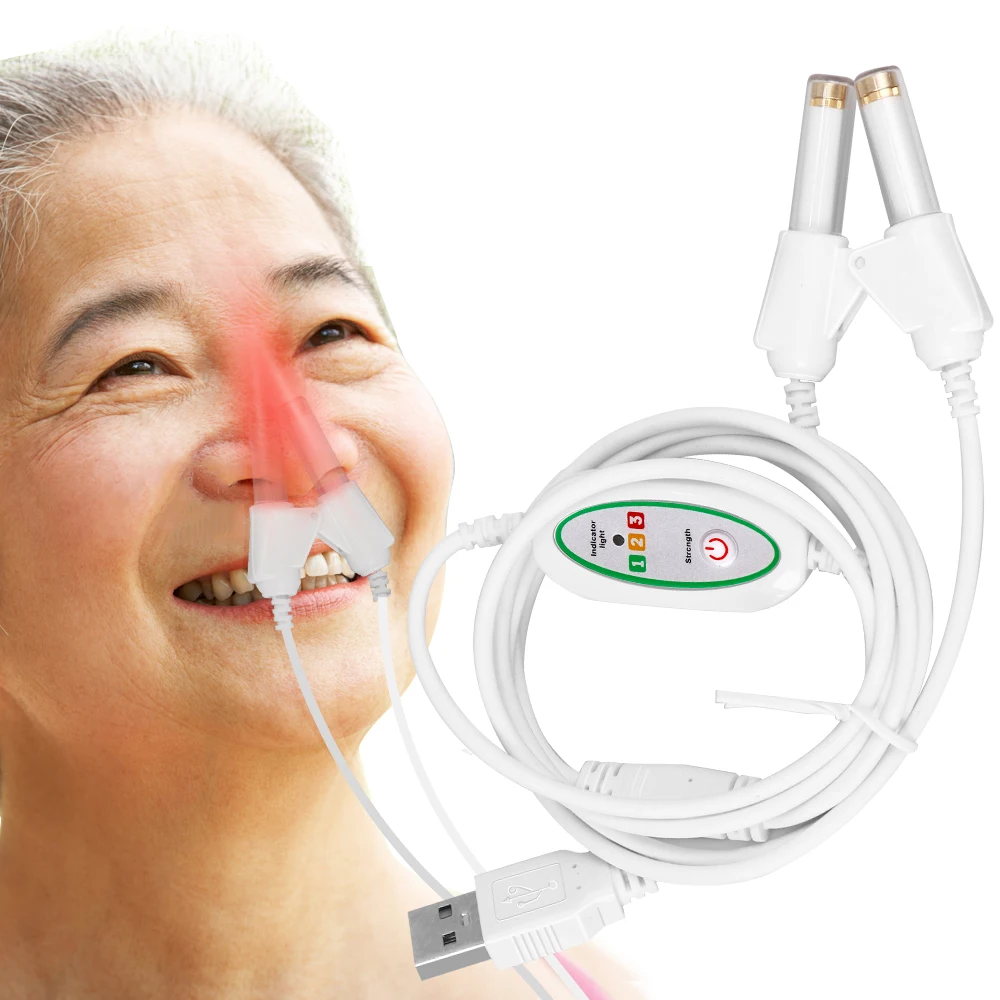 Rhinitis Sinusitis 650nm Lasertherapiegerät Nasenpflege Bionase Massagegerät Rotlichtbehandlung Gesundheitspflege Dropshipping USB Image