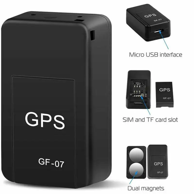 Mini Magnetischer GF-07 GPS Auto-Tracker Echtzeit-Verfolgung Diebstahlschutz Anti-Ortungsgerät Auto Starker Magnetischer Halter SIM-Nachrichten-Positionierer Image