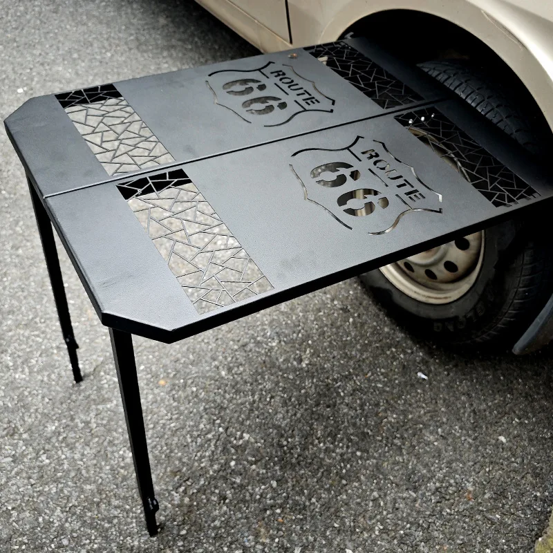 Outdoor Camping Klapptisch Auto Reifen Schreibtisch Tragbare BBQ Tisch Fahrzeug Rad Tisch Bord Auto Reise Zubehör