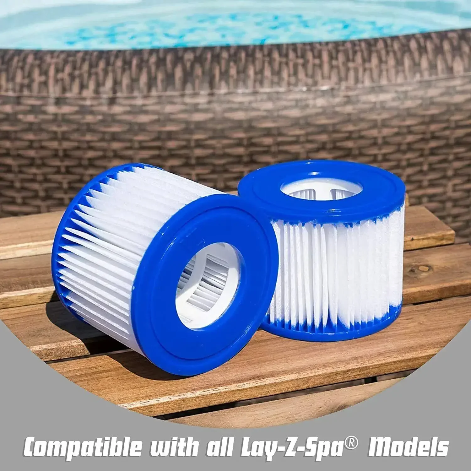2/4 Stück Neue Pool-Zubehörteile Lazy Lay-Z-Spa Filter VI Kartuschen, Whirlpool-Spa-Schwimmbad-Zubehör Image
