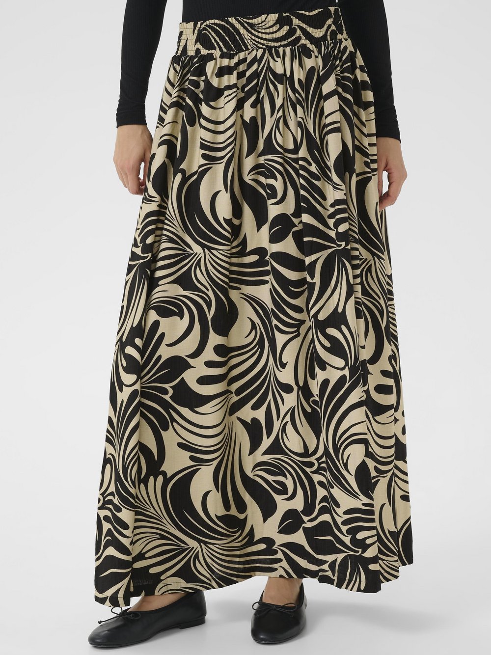 Kaffe Rock KAcelia Elastische Taille Damen beige, 42
