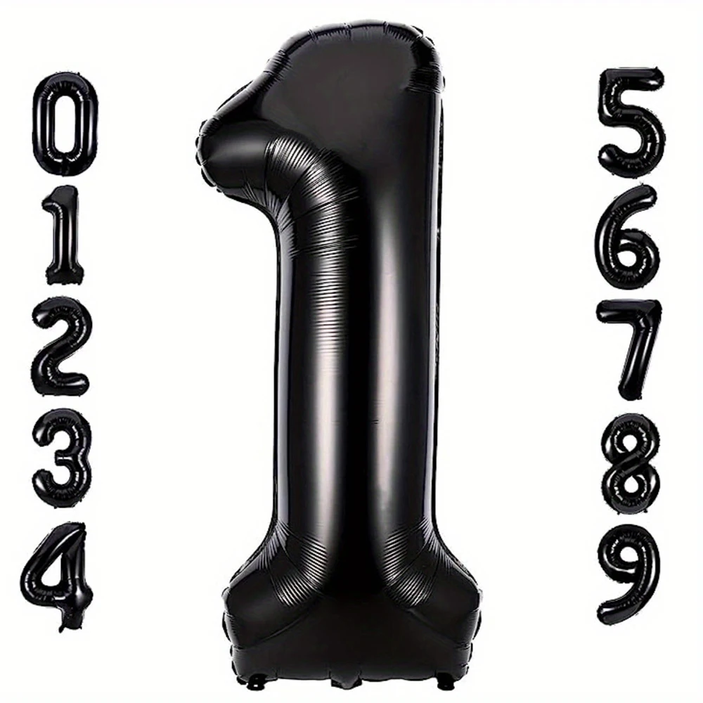 40 Zoll schwarze große Folien-Geburtstagsballons Helium-Zahlenballon 0-9 Alles Gute zum Geburtstag Hochzeit Party Dekorationen Dusche Große Figuren