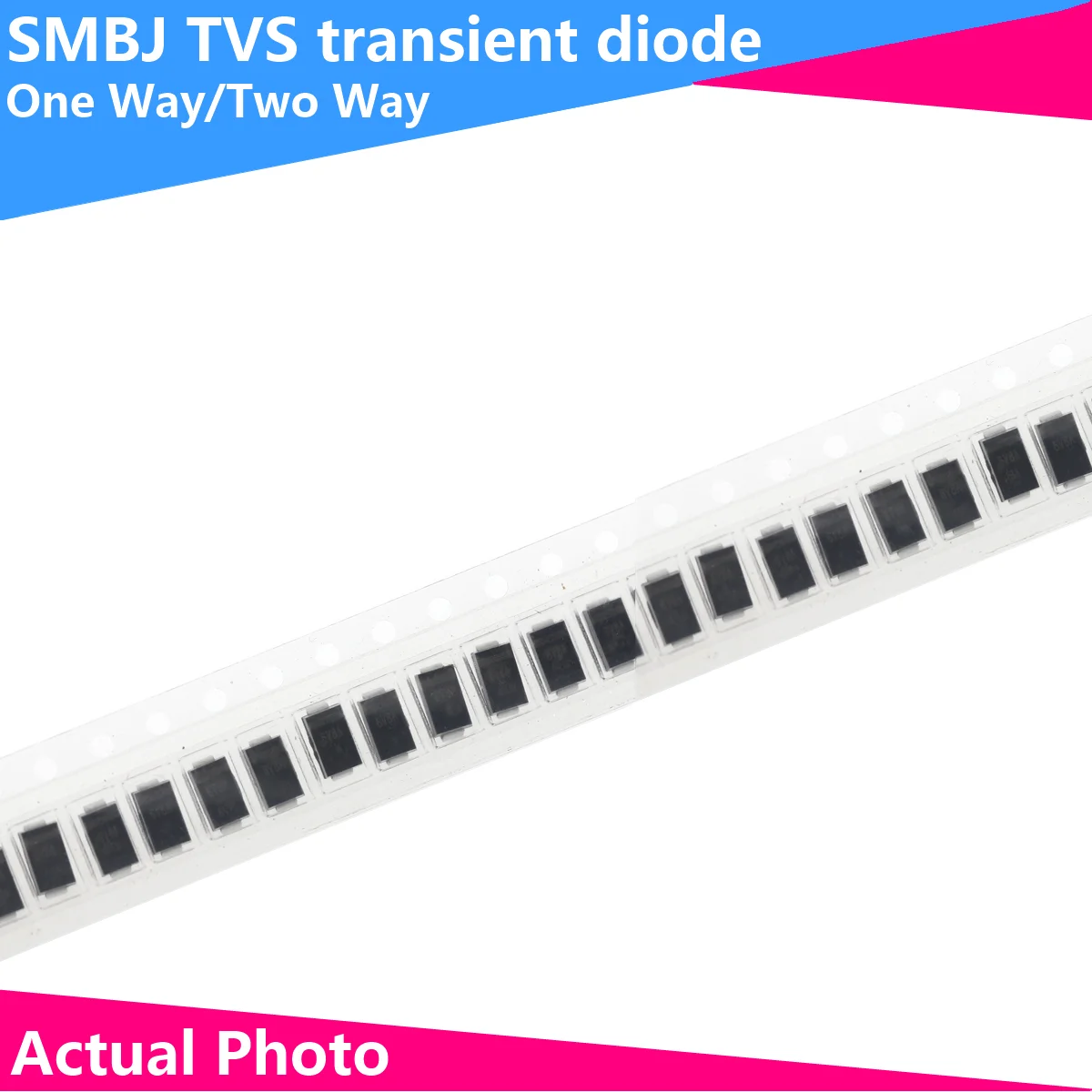 100PCS SMD TVS DIODE SMBJ5.0/6.0/6.5/6.8/7.0/10/12/15/20/24/36/40 A CA SMB(DO-214AC) Image