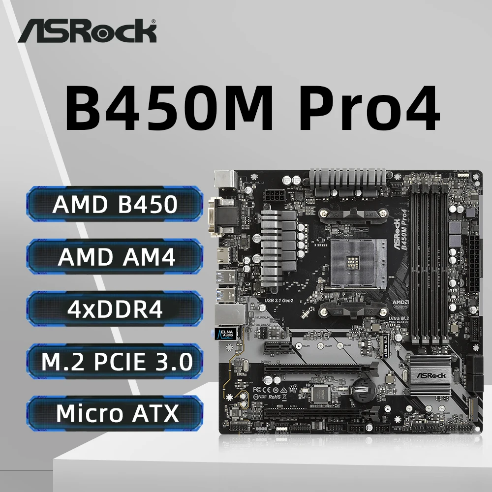 ASUS PRIME B450M-K Motherboard AMD AM4 Unterstützt R5 5600G 3600X 5600 5700X 5700x3D 5800X3D CPU DDR4 M.2 PCIe 3.0 mATX Mainboard Image
