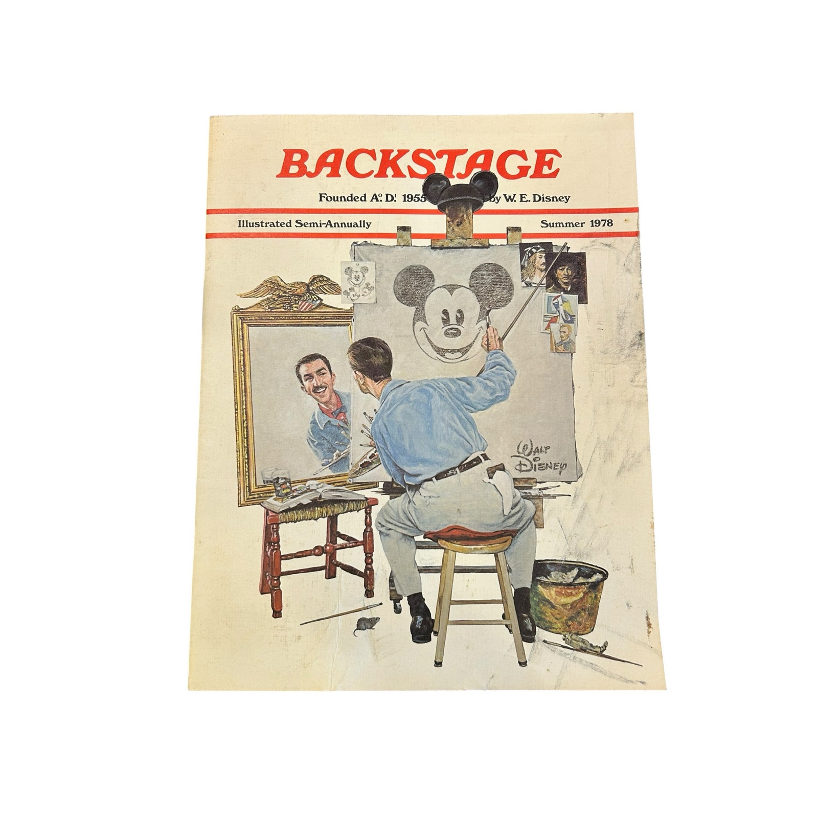 Disney Accents | Vintage 1978 "Backstage" Magazine Disney Employee Publication Norman Rockwell | Color: Cream | Size: Os