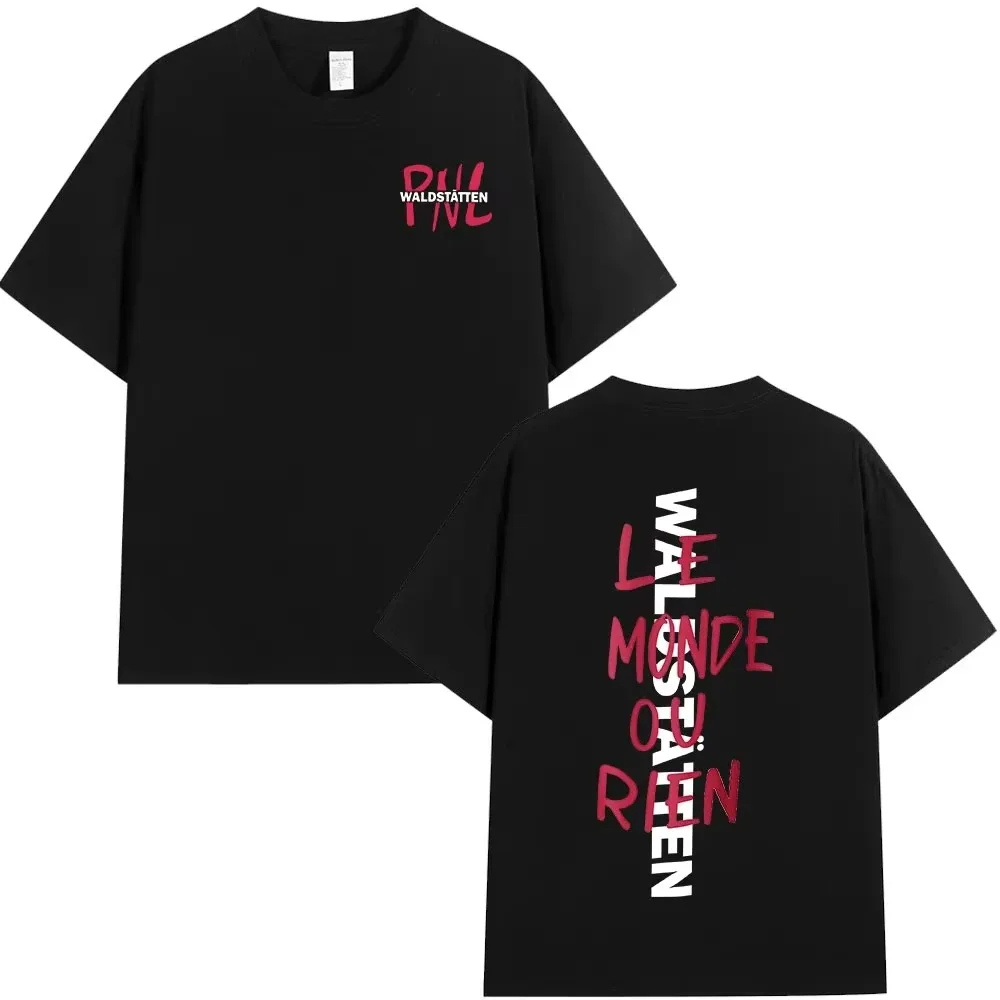 Herren Damen Hip-Hop Mode Kurzarm T-Shirt Rapper PNL Que La Famille Le Monde Chico Album T-Shirts Baumwolle Casual T-Shirt Top
