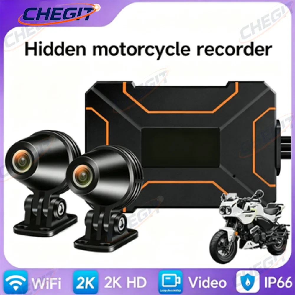 Motorrad Dual-DVR Smart-Connect Action-Kamera Rekorder Vorne & Hinten WiFi Wasserdichte Motorrad-Dashcam Wasserdicht IP66 Image