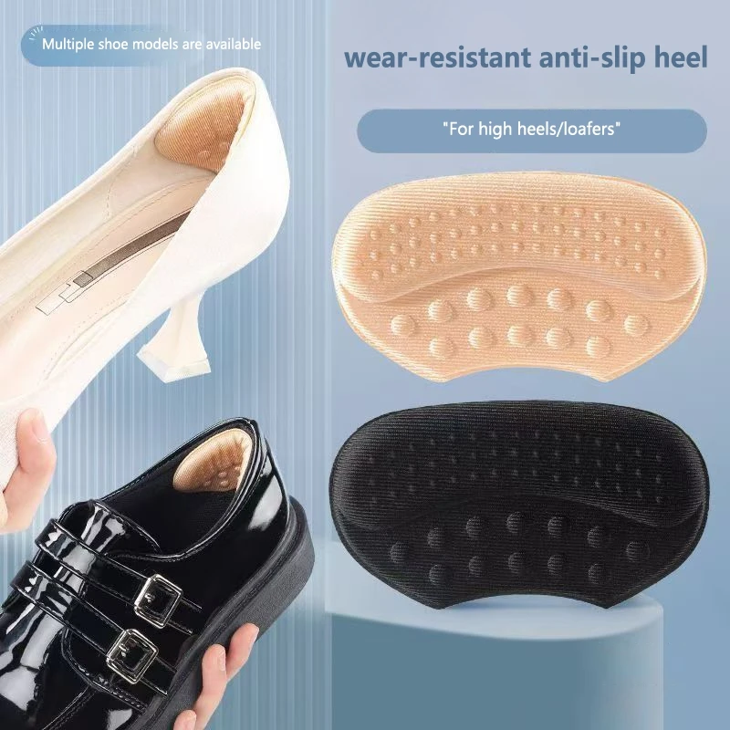 Fersenpolster Rutschfeste Fersenauflagen Anti-Reibungs-Fußeinlagen Halbe Einlegesohlen Verhindern Schuhrutsch Reduzieren Schuhgröße Kissenpolster Image