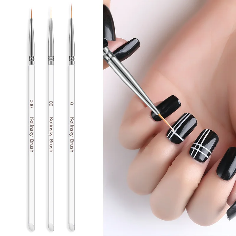 【3-teiliges Nail-Art-Zeichenstift-Set zum Malen von Linien, DIY-Maniküre-Set】 Image