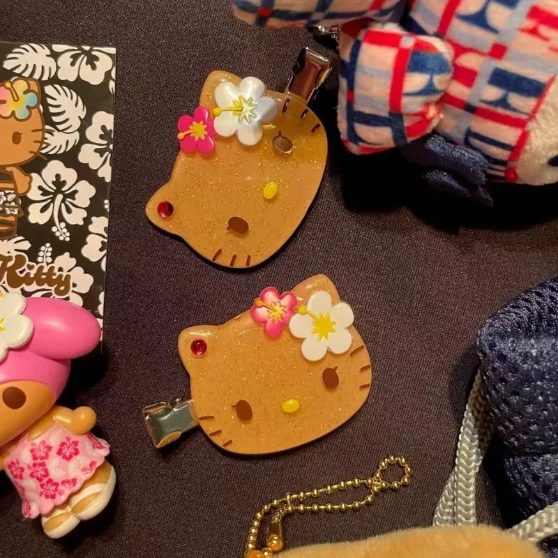 Kawaii Schwarze Hello Kitty Haarspange Süßer Stil Niedlicher Cartoon Anime Pony-Seitenclip Kreativer Kopfschmuck Frauen Geburtstagsgeschenke
