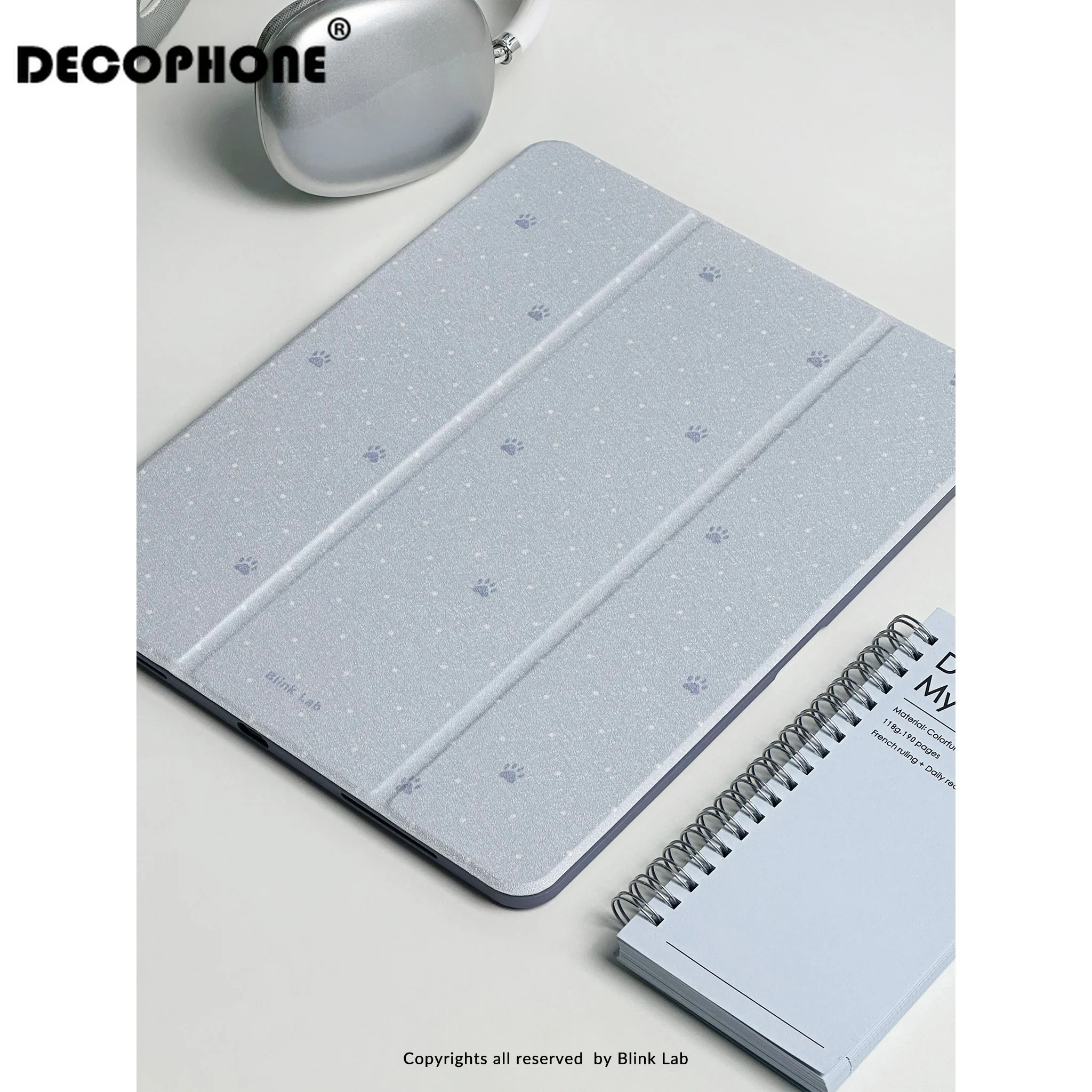 Süße blaue und lila Hundepfoten-Hülle für iPad 10./11. Generation 7/8/9 10,2''/Air 4 5 6 7 11/9,7 Pro 11 Mini 6 7 12,9''/13'' Image