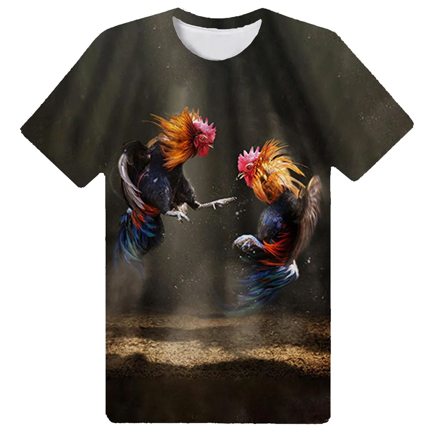 2026 Neues Hahn-Kampfspiel 3D-Druck T-Shirts für Männer und Frauen, Lustiges Übergroßes Harajuku Y2k T-Shirt, Unisex Oberteile Image
