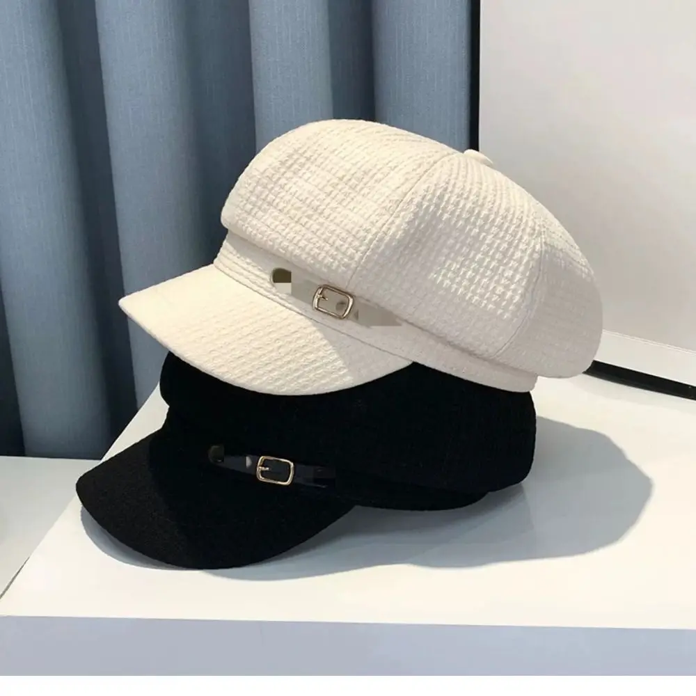 Lässige achteckige Newsboy-Mütze: Retro-Visor-Cap, modische Designer-Baskenmützen für Damen Image