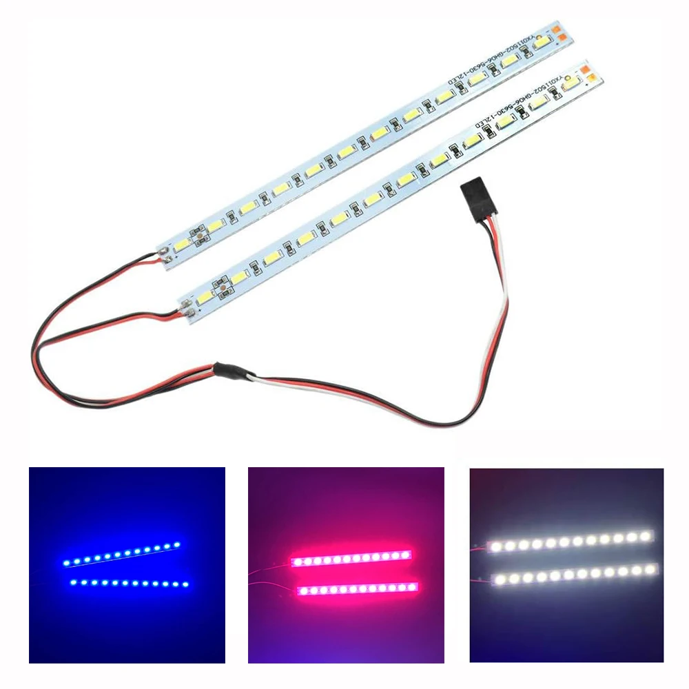 2 Stück 1/10 RC Auto Zubehör Drift Car LED Chassis-Lichtlampen für 1/10 1/8 RC Auto Drift Crawler Buggy - (Farbe: Blau/Rot/Weiß)