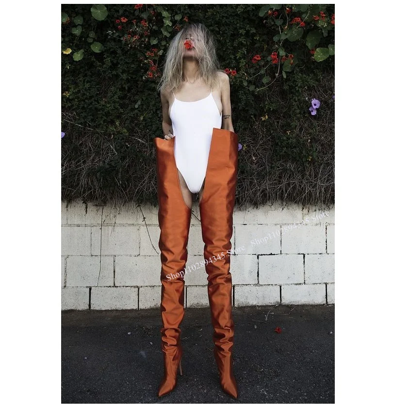 Solide Overknee-Stiefel mit dünnem Absatz, spitzer Zehenpartie, modisch, sexy, Winter 2025, lässig, große Größen, Damenschuhe, Zapatillas Mujer