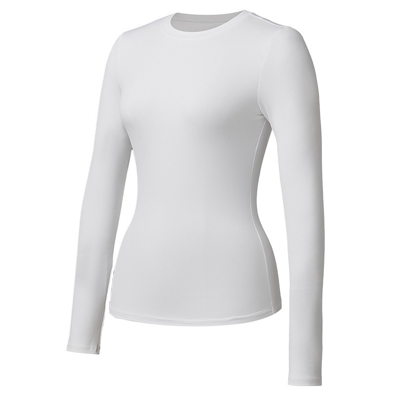 Women's pilates top Yoga Shirts Workout Tops Crew Neck Skin Friendly Lightweight Comfortable Tight Fit Long Sleeve Sports Solid Color Top For Gym Workout Running Fitness Activewear
