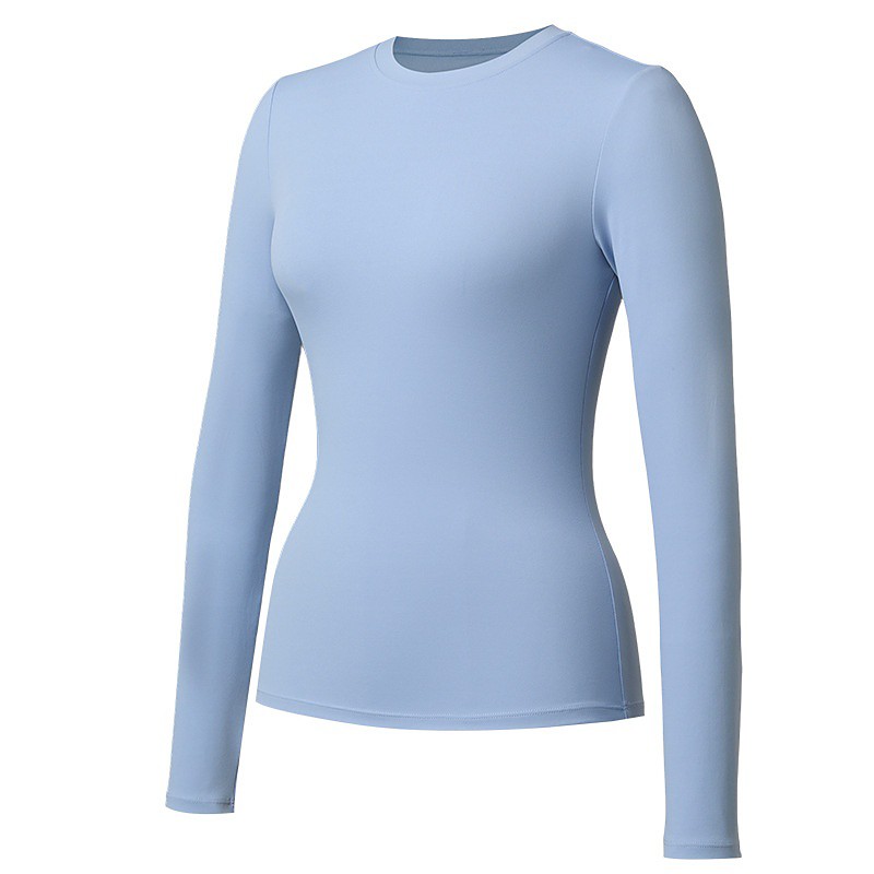 Women's pilates top Yoga Shirts Workout Tops Crew Neck Skin Friendly Lightweight Comfortable Tight Fit Long Sleeve Sports Solid Color Top For Gym Workout Running Fitness Activewear