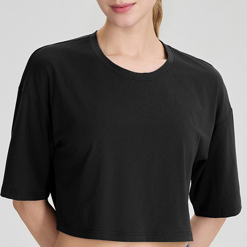 Women's pilates top Yoga Shirts Yoga Tops Crew Neck Skin Friendly Lightweight Comfortable Basic Short Sleeve Sports Solid Color Top For Gym Workout Running Fitness Activewear
