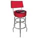 Trademark Global Swivel 31" Bar Stool Upholstered/Metal in Gray | 41.75 H x 20 W x 20 D in | Wayfair NBA1100-MH