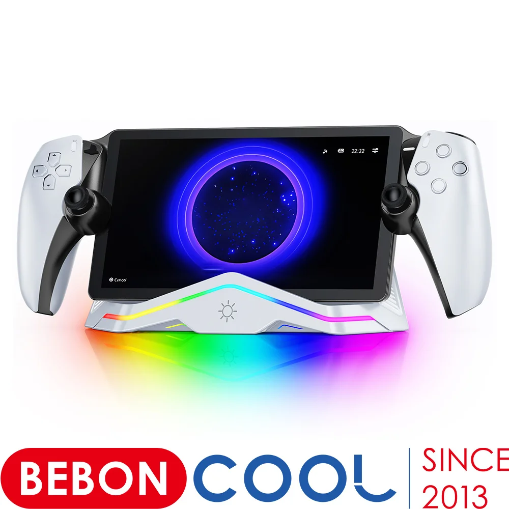 BEBONCOOL Charging Dock Compatible for PlayStation Portal Remote Player,PS5 Portal Charger Station with Type C Cable&Pin Adapter