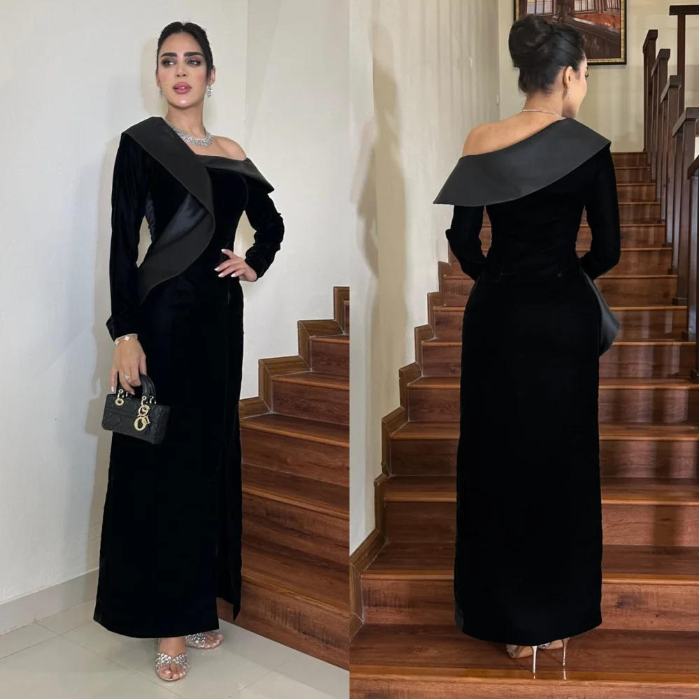 Customized Fashion Jersey Pleat Straight One-shoulder Midi Dresses Bespoke Occasion Dresses Sexy Sizes Available
