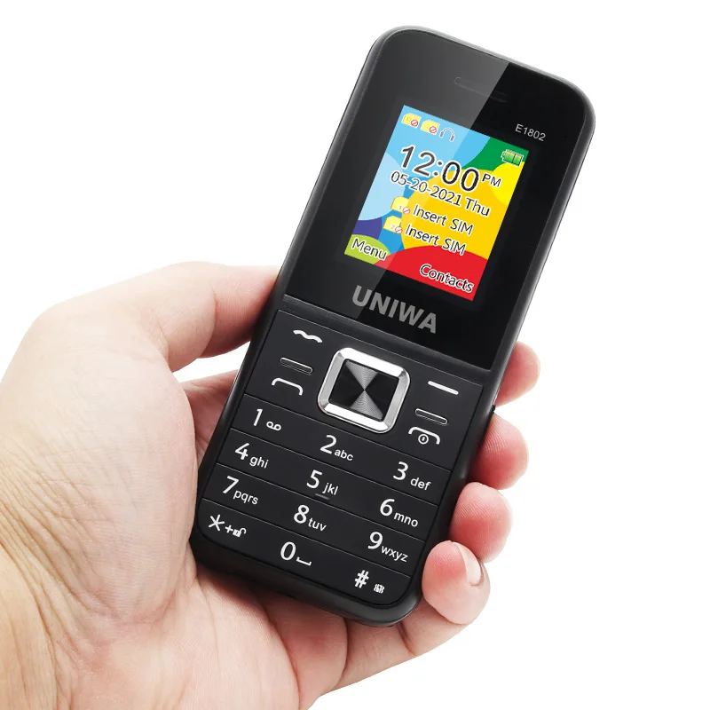 UNIWA E1802 Keypad Phone Senior Push-button Phones Long Standby FM GSM Phone Radio Russian Hebrew Keyboard Cellphone