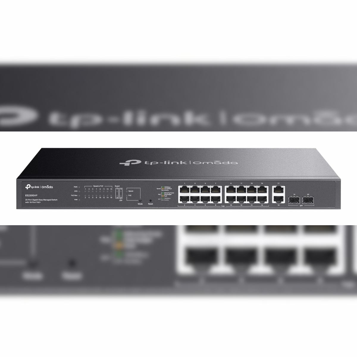 TP-LINK Omada ES220GMP V1.6 - Switch - managed - 16 x 10/100/1000 (PoE+) Image