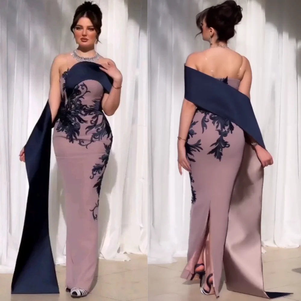 Customized Jersey Pattern Quinceanera Sheath Off-the-shoulder Bespoke Occasion Gown Midi Dresses