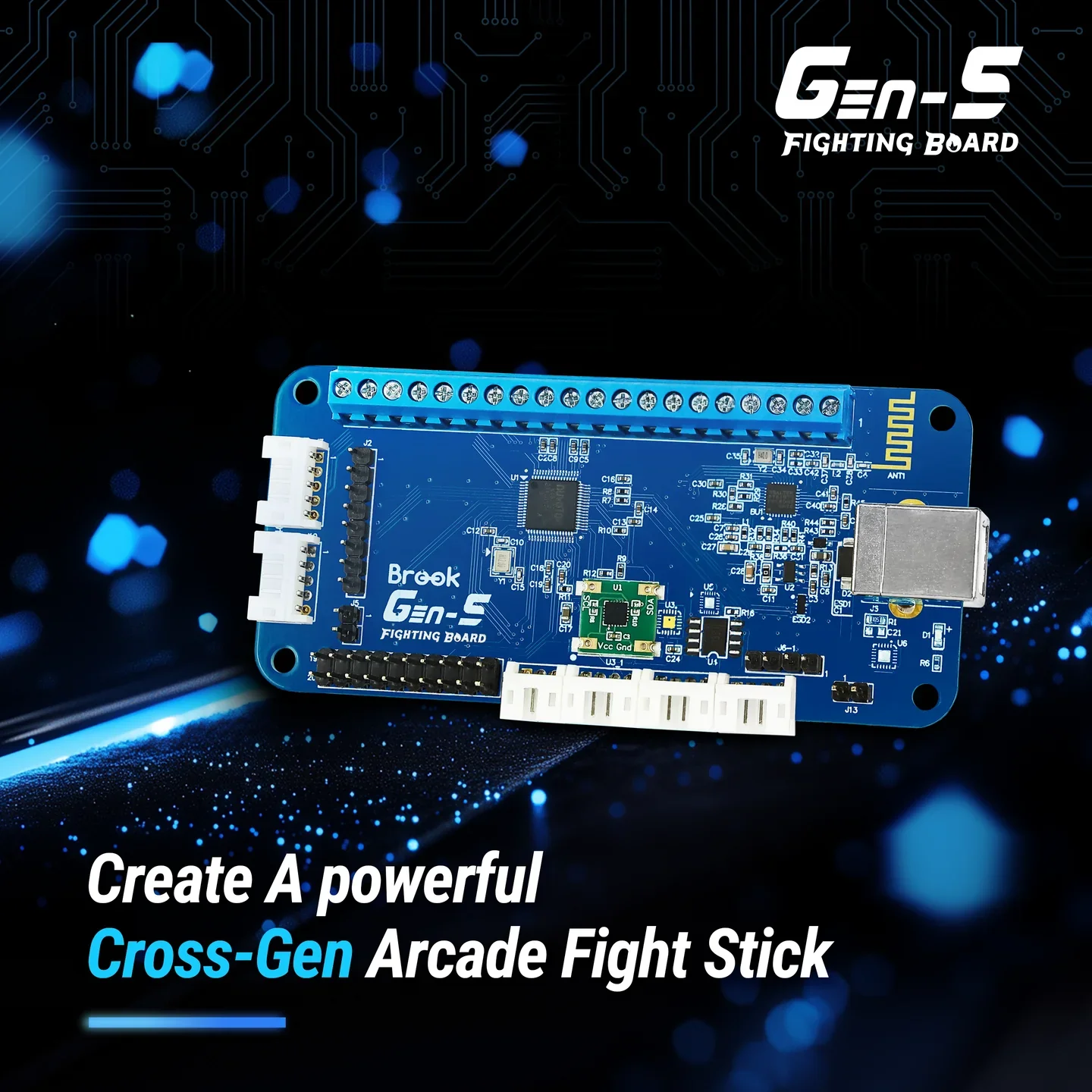 brook Gen-5 Series Create A powerful Cross-Gen Arcade Fight StickSupport PS 5/ PS 4/S WITCH/PC