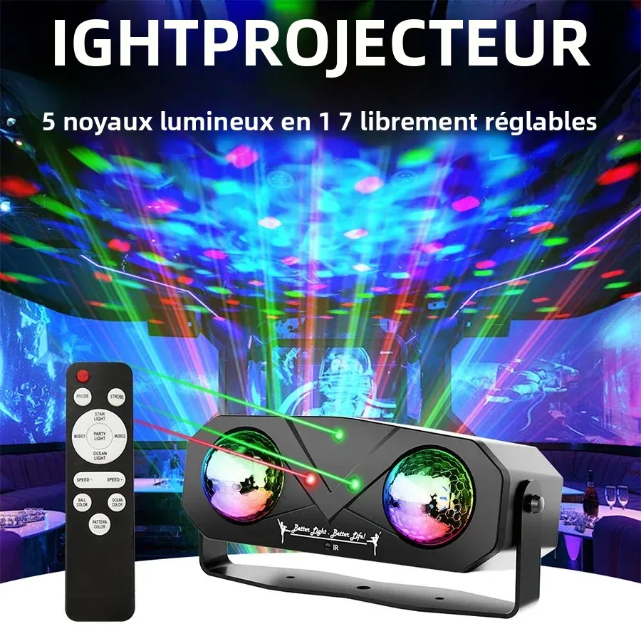 Lumière de fête boule Disco lumière Dj lumière Disco lumière océan lumière étoile projecteur de lumière de danse son activé avec télécommande