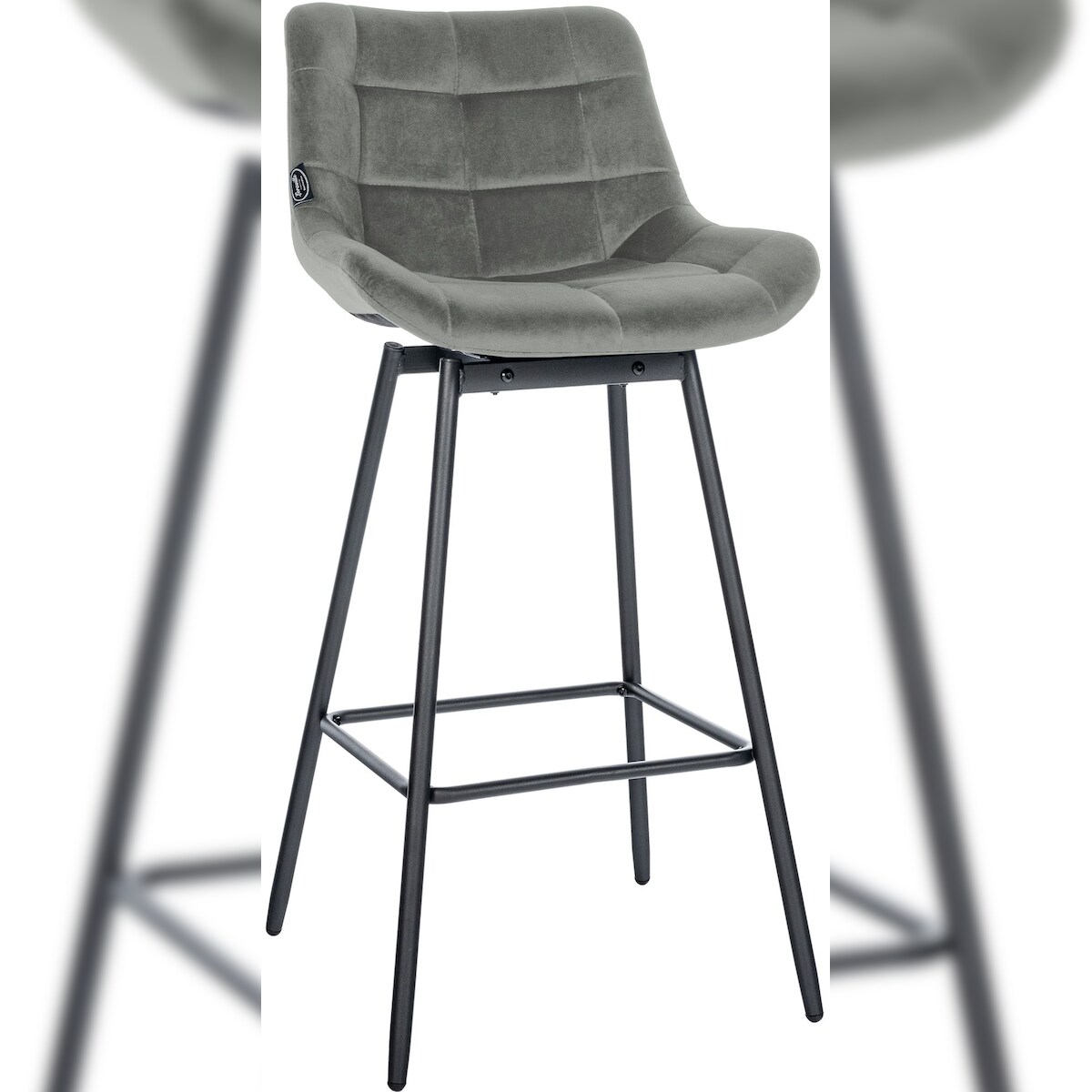 CLP Barhocker Weston schwenkbar Samt HBT: 105x49x56 cm grau Samt Image