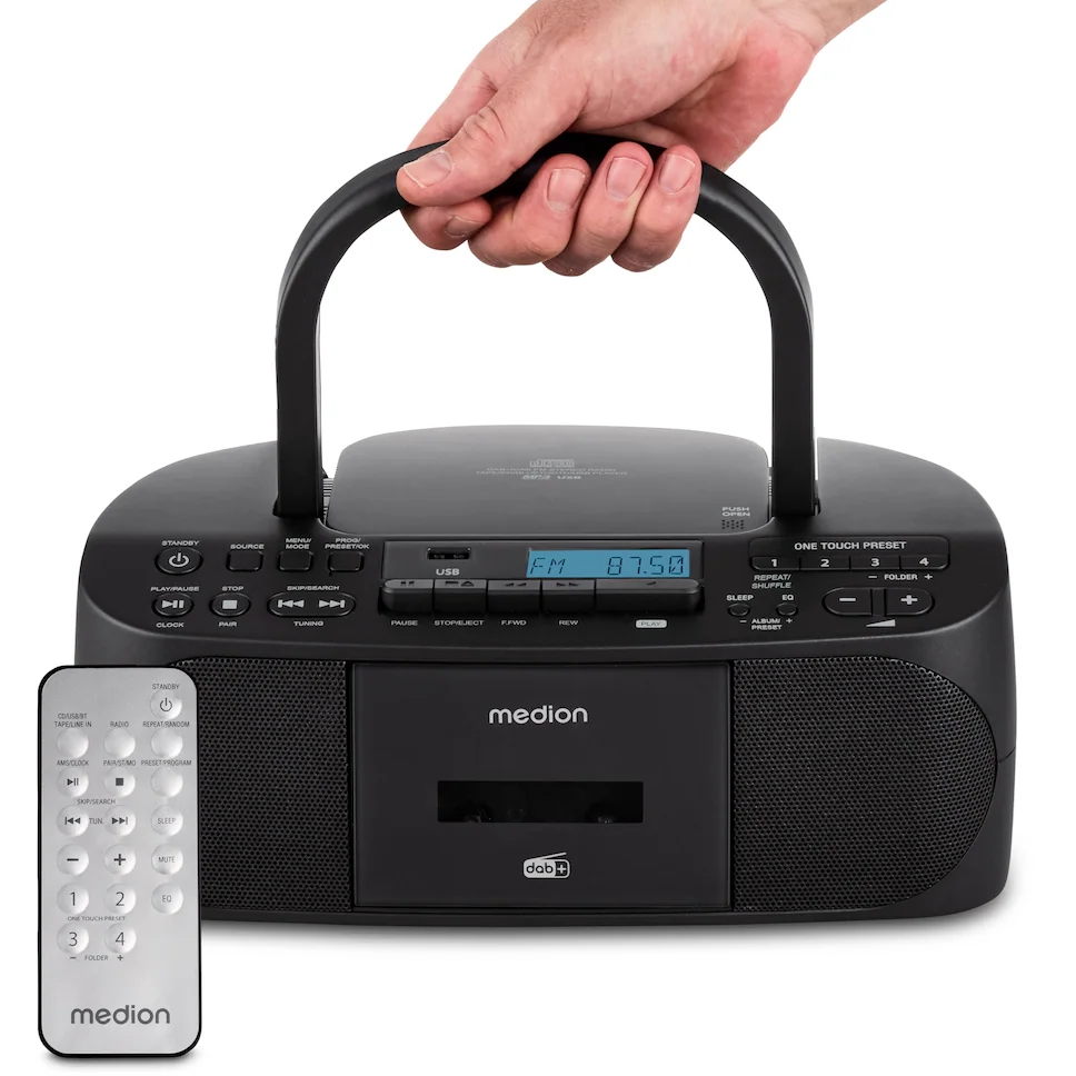 MEDION DRX-1 Plus Boombox DAB+ Bluetooth CD/Kassette schwarz Image