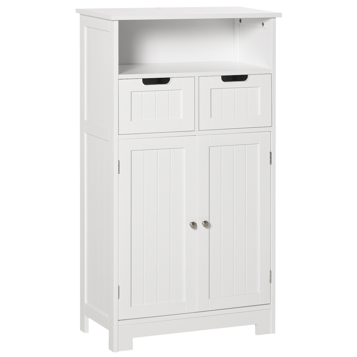 kleankin Badezimmerschrank / Wohnzimmermöbel aus MDF 60 x 30 x 108,8 cm Weiß Image