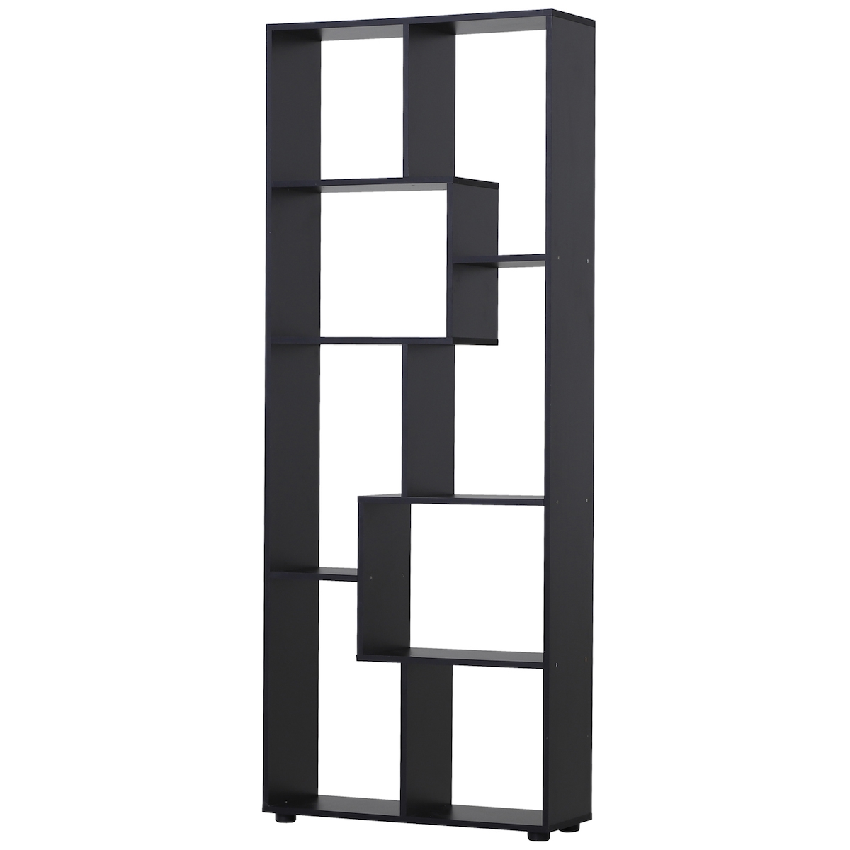 HOMCOM Bücherregal hohes Standregal 8 Fächer Raumteiler Wohnzimmer 70 x 24 x 178 cm Schwarz Image