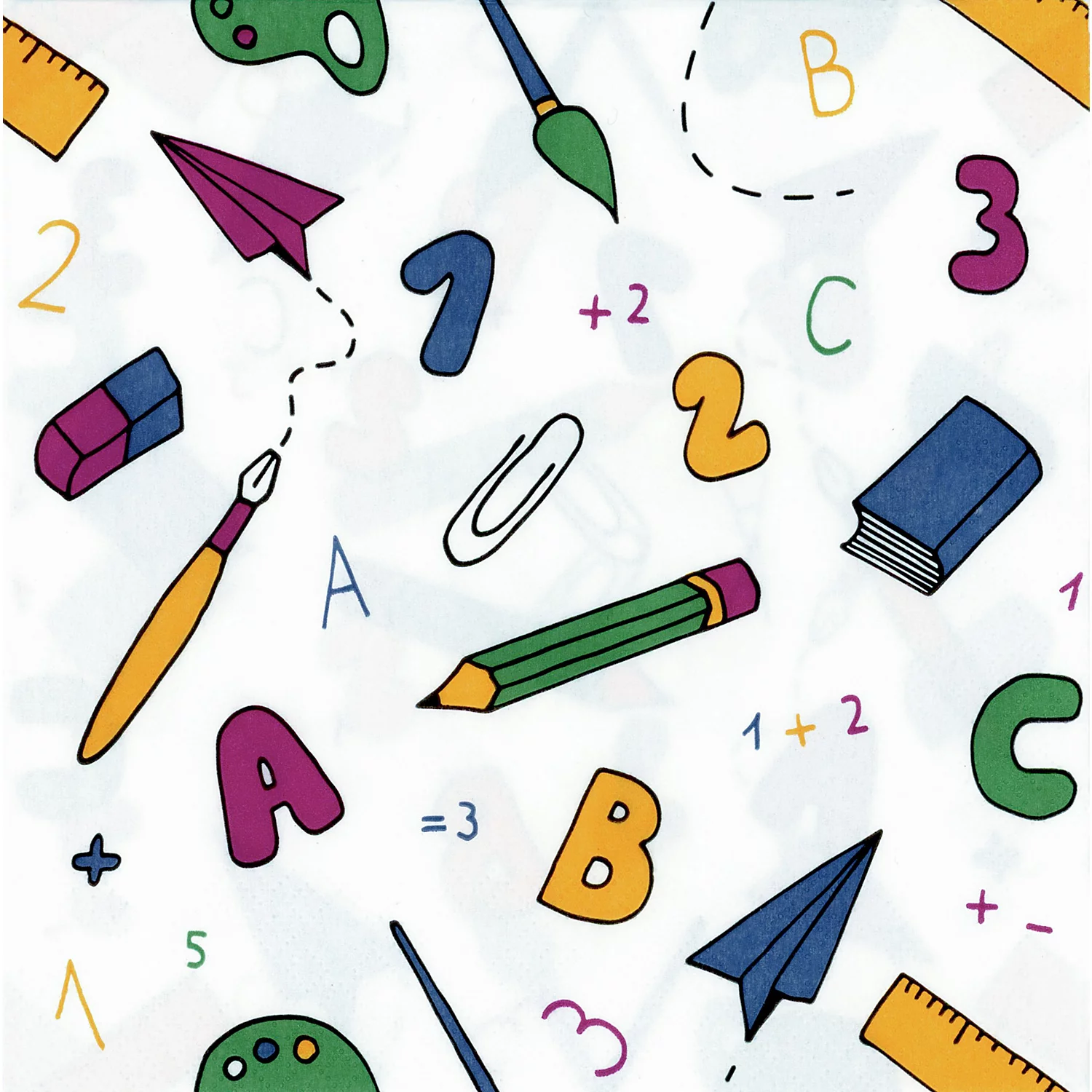 Serviettes en papier "école", 33 x 33 cm, 20 pièces